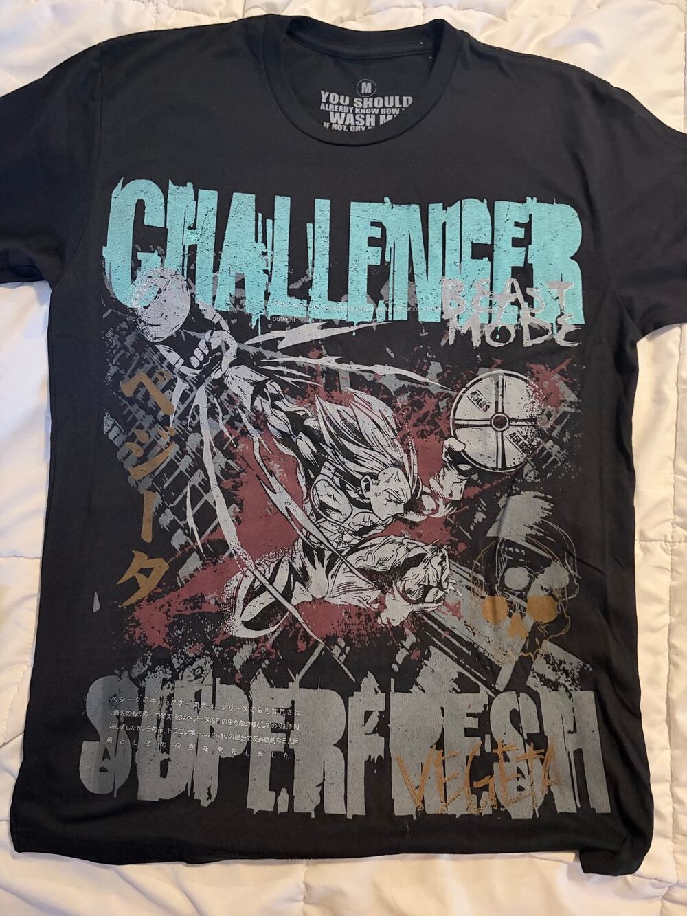 SuperFresh Challenger Beast Mode Graphic T-Shirt Black Anime Streetwear Men’s M